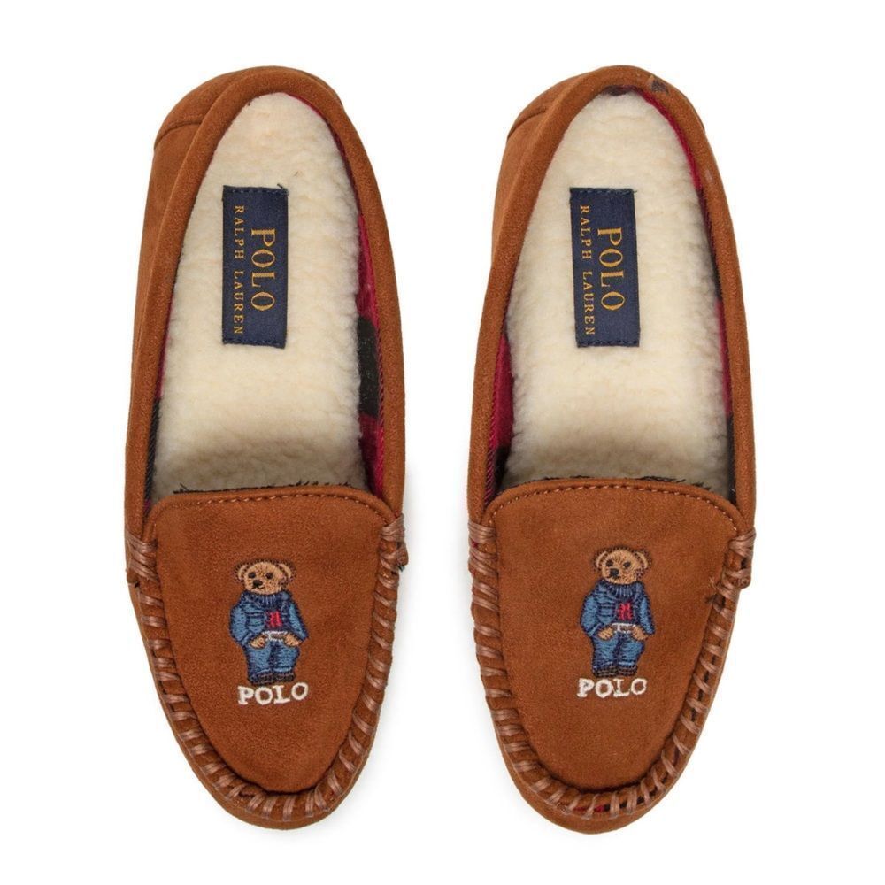 Ralph Lauren Dezi V Bear Womens Brown Slippers